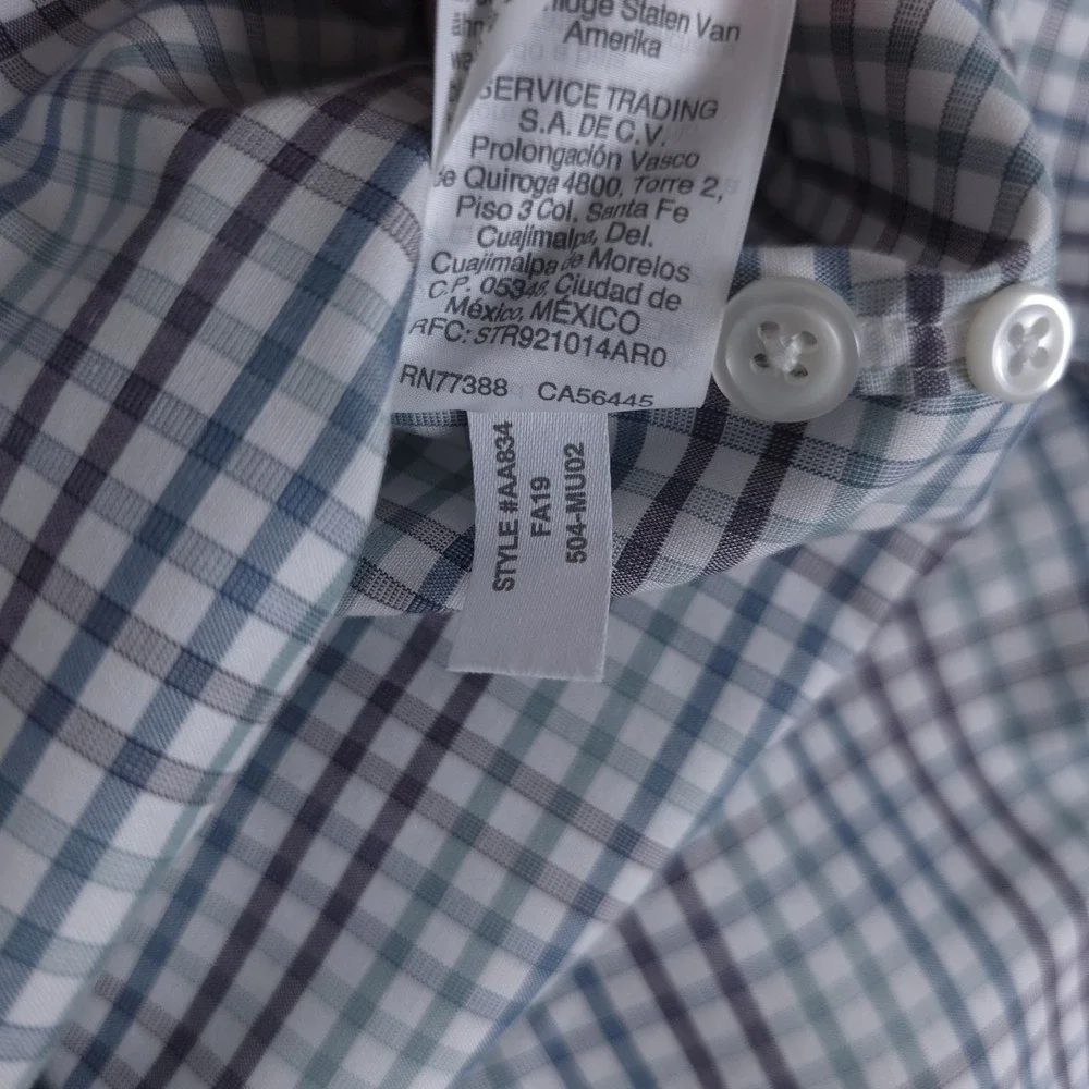 J Crew Ludlow Dress Shirt‎ Mens Large 16.5 34 Check Long Sleeve Slim Button Up